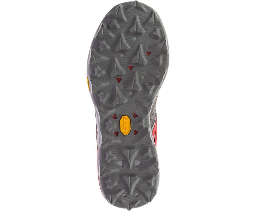 Merrell Hiking Boots Grey/Red - Zion Mid Waterproof - Mens 81OQVDBYX